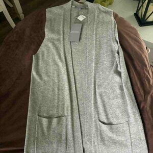Neiman Marcus Cashmere Collection Long Vest